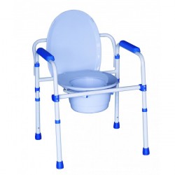 Fotel sanitarny 3w1 Blue Steel, składany,  Herdegen, do 110 kg obciążenia