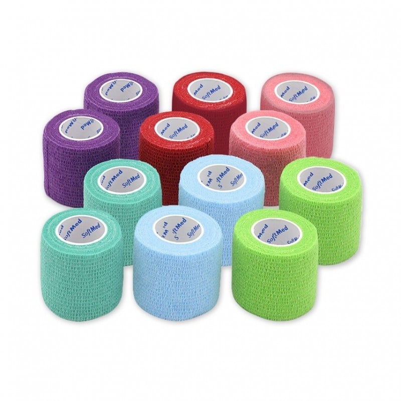 Bandaż elastyczny, samoprzylepny, jednorazowy SoftMed Mix kolorów II