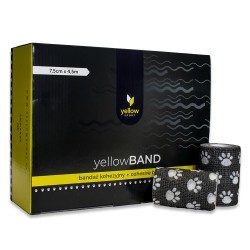 YellowSPORT Bandaż samoprzylepny YellowBAND czarny w łapki 12 szt.
