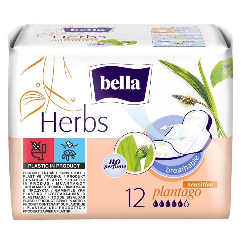 Bella podpaski higieniczne Herbs Sensitive z babką lancetowatą