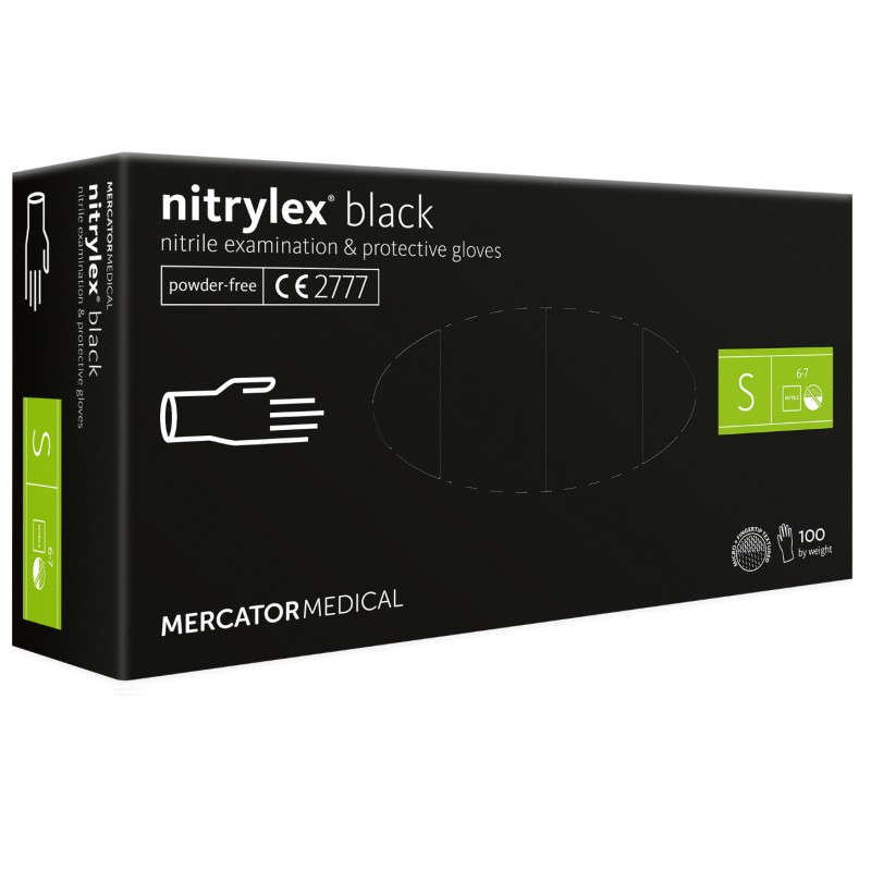 Mercator Nitrylex Black Rękawiczki jednorazowe nitrylowe czarne 100 szt.