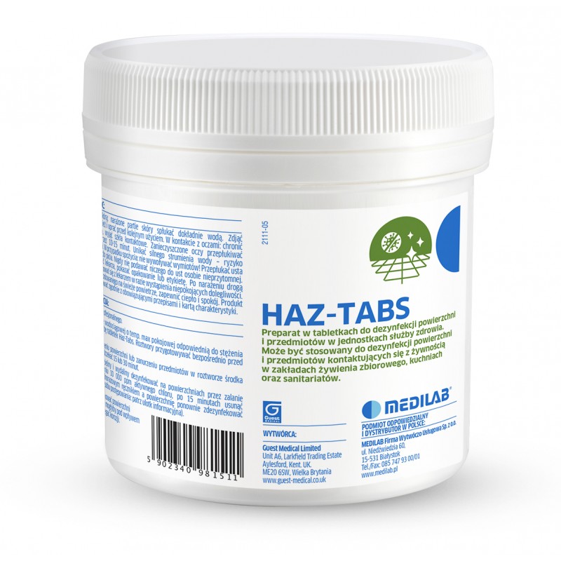 Guest Haz-Tabs tabletki z chlorem do dezynfekcji powierzchni 100 tabl.