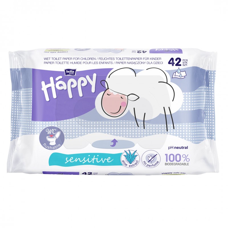 Bella Baby Happy Nawilżany papier toaletowy dla dzieci Sensitive z aloesem