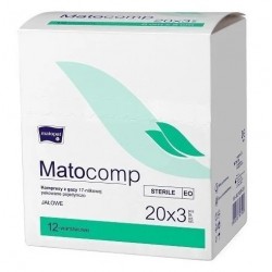 20x Matocomp Kompresy z gazy jałowe - indywidualne pakowanie 3 sztuki